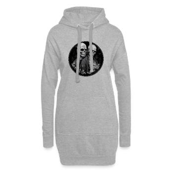 Liebe bis an das Ende der Zeit - Hoodie-Kleid - Grau meliert - Vorne