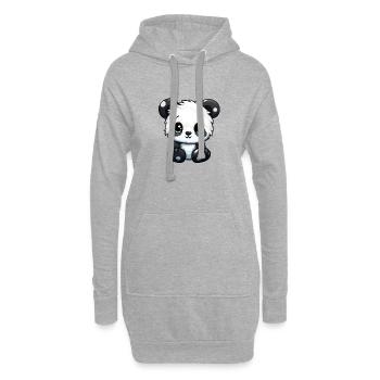 Panda mignon - Sweat-shirt à capuche long Femme - gris chiné - Devant