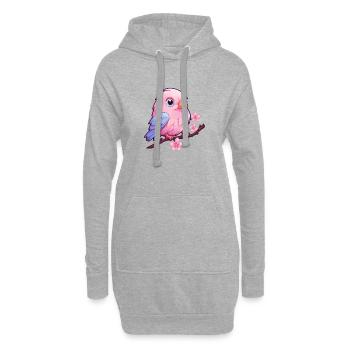 süßer kleiner Vogel - Hoodie-Kleid - Grau meliert - Vorne