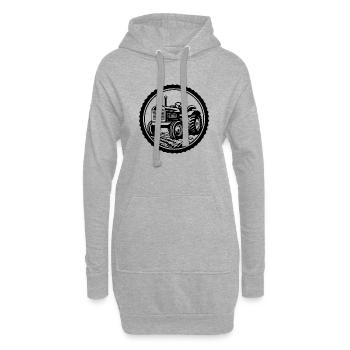 Tracteur - Sweat-shirt à capuche long Femme - gris chiné - Devant