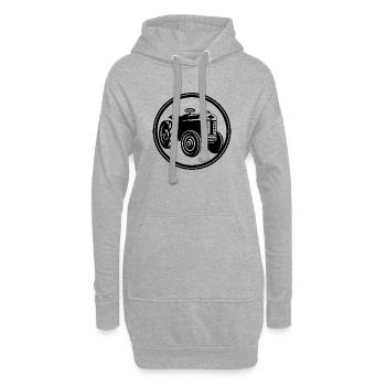 Tracteur - Sweat-shirt à capuche long Femme - gris chiné - Devant