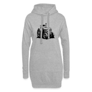 Tracteur - Sweat-shirt à capuche long Femme - gris chiné - Devant