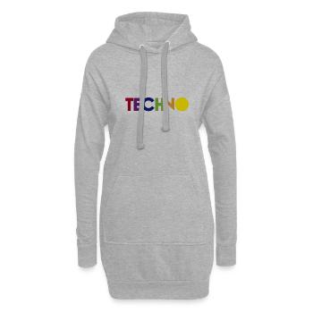 Techno - Hoodie-Kleid - Grau meliert - Vorne