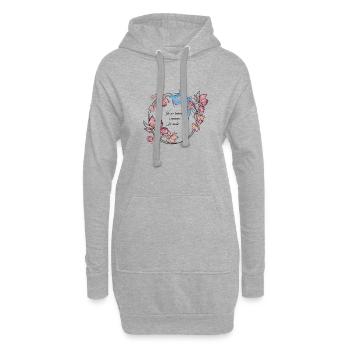 Magnolia - Sweat-shirt à capuche long Femme - gris chiné - Devant