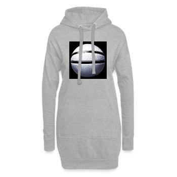 Basketball Design Series: Ball in black & white - Hoodie-Kleid - Grau meliert - Vorne