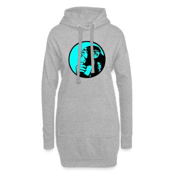 Denkender Affe Schimpanse - Hoodie-Kleid - Grau meliert - Vorne