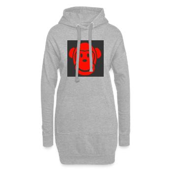 Glücklicher Affe Happy Monkey - Hoodie-Kleid - Grau meliert - Vorne