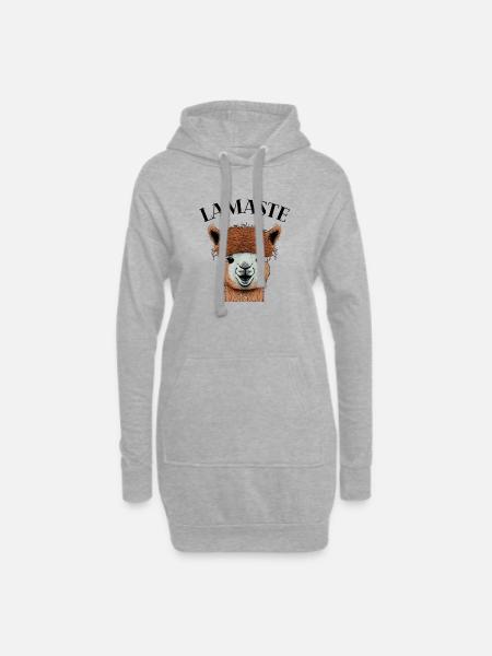 Lamaste Lama - Hoodie-Kleid - Grau meliert