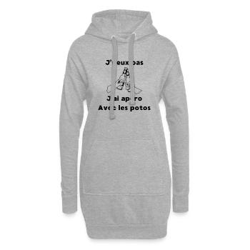 J'peux pas j'ai apéro avec les potos - Sweat-shirt à capuche long Femme - gris chiné - Devant