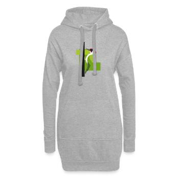 Specht am Baum Grünspecht - Hoodie-Kleid - Grau meliert - Vorne