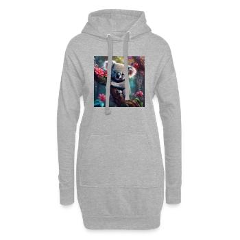Koala ours dans un arbre avec des fleurs - Sweat-shirt à capuche long Femme - gris chiné - Devant
