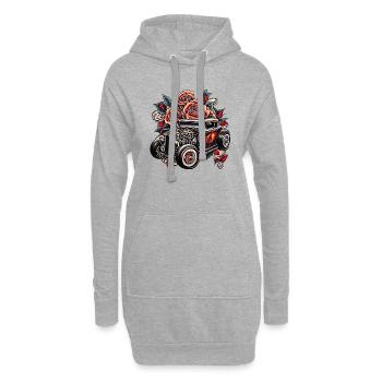 Hot Rod - Sweat-shirt à capuche long Femme - gris chiné - Devant