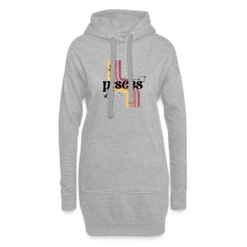 Fische Retro-Horoskop - Hoodie-Kleid - Grau meliert - Vorne