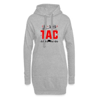 Je Suis TAC -Tic Tac Drôle Cadeau pour les couples - Sweat-shirt à capuche long Femme - gris chiné - Devant