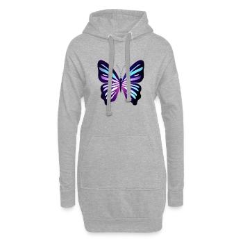 Papillon Papillon Insecte animal - Sweat-shirt à capuche long Femme - gris chiné - Devant