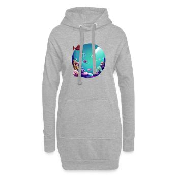 Aquarium Fische Fischzüchter Fische Prachtguppy - Hoodie-Kleid - Grau meliert - Vorne