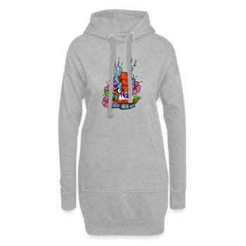 Tiki Maske - Hoodie-Kleid - Grau meliert - Vorne