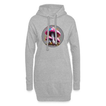 Champignon / Champignon / Prairie / Forêt / Goa / Psy - Sweat-shirt à capuche long Femme - gris chiné - Devant