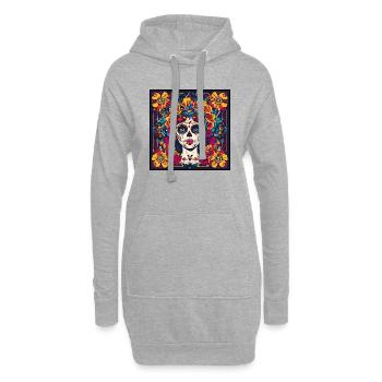 La Catrina - Hoodie-Kleid - Grau meliert - Vorne