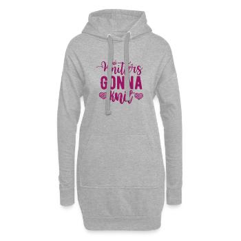 Knitters going to knit, knitting, crocheting, needlework - Hoodie Dress - heather grey - Front