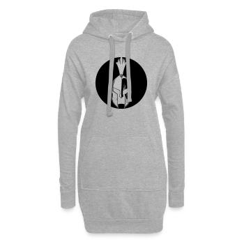 Casque Sparta - Sweat-shirt à capuche long Femme - gris chiné - Devant