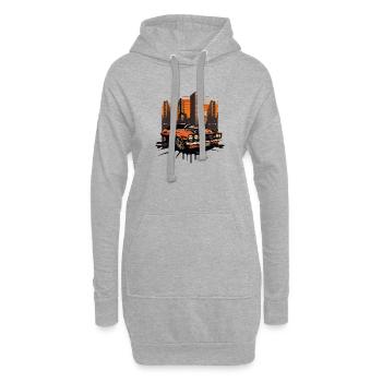 Valeewear - Un muscle américain classique - Sweat-shirt à capuche long Femme - gris chiné - Devant