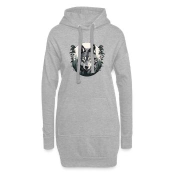 Wolf Emblem - Hoodie Dress - heather grey - Front
