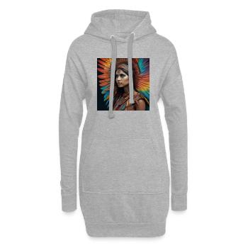 Feather in Colors 2 - Hoodie-Kleid - Grau meliert - Vorne