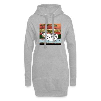 Kuh - Hoodie-Kleid - Grau meliert - Vorne