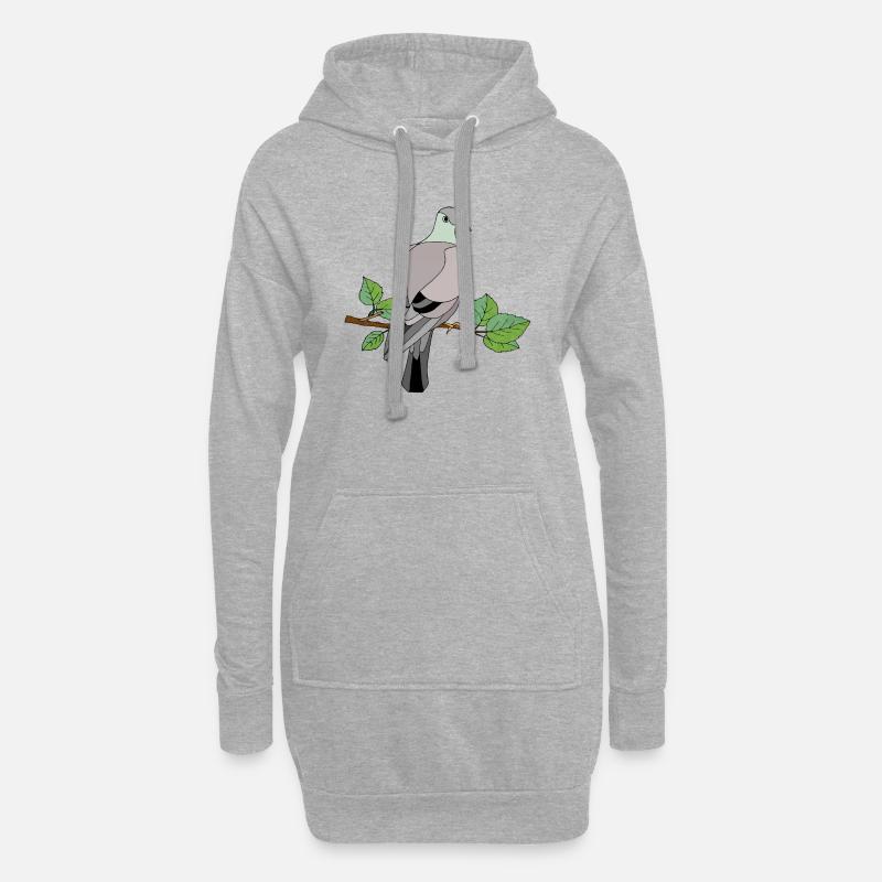 Vogel - Hoodie-Kleid - Grau meliert