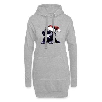 Propriétaire du Labrador Christmas Labrador Retriever - Sweat-shirt à capuche long Femme - gris chiné - Devant