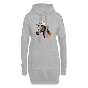 Zak das Cowboy-Pferd - Hoodie-Kleid - Grau meliert - Vorne