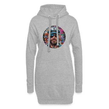 Mari - Sweat-shirt à capuche long Femme - gris chiné - Devant