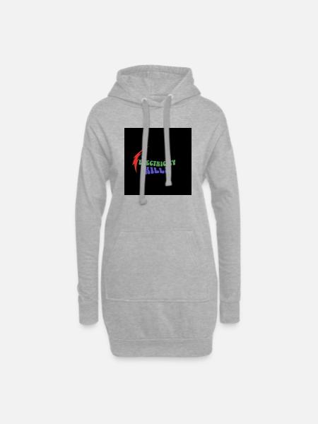 electricity kills - Hoodie-Kleid - Grau meliert