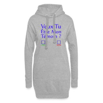 Veux tu être mon témoin ? - Sweat-shirt à capuche long Femme - gris chiné - Devant