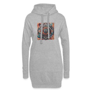 Kompass / Himmelsrichtung / Reisen / Survival - Hoodie-Kleid - Grau meliert - Vorne