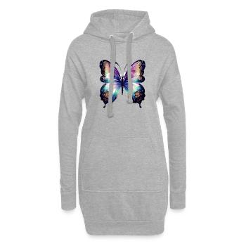Papillon Papillon Insecte animal - Sweat-shirt à capuche long Femme - gris chiné - Devant