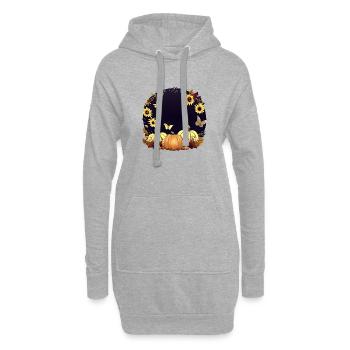 Costume de citrouille Halloween Costume de citrouille Cadeau - Sweat-shirt à capuche long Femme - gris chiné - Devant