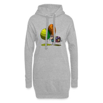 Kuh - Hoodie-Kleid - Grau meliert - Vorne