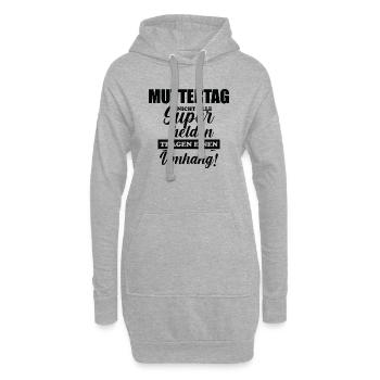 Mutter Spruch Geschenk Mama Muttertag - Hoodie-Kleid - Grau meliert - Vorne
