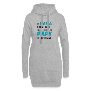 Un papa formidable et papy exceptionnel - Sweat-shirt à capuche long Femme - gris chiné - Devant