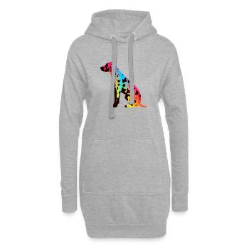 Pako, der bunte Hund - Hoodie-Kleid - Grau meliert - Vorne