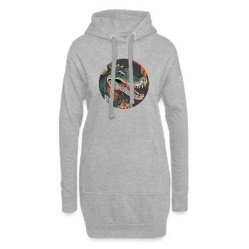 Krokodil - Hoodie-Kleid - Grau meliert - Vorne