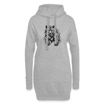 Cyber Sigilism Bär Tattoo Design - Hoodie-Kleid - Grau meliert - Vorne