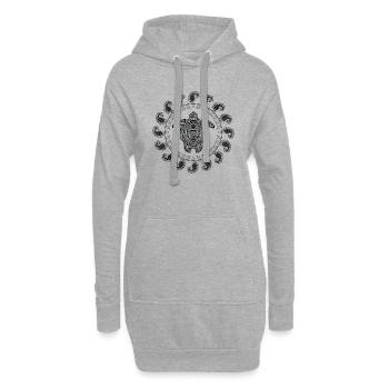 Surfen Surfboard Wasser Schildkröte - Hoodie-Kleid - Grau meliert - Vorne