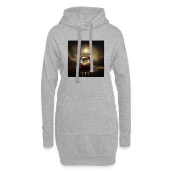 Gläserner Apfel - Hoodie-Kleid - Grau meliert - Vorne
