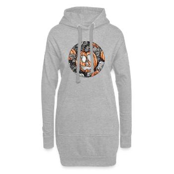 Citrouille d’Halloween - Sweat-shirt à capuche long Femme - gris chiné - Devant