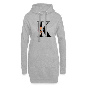 Buchstabe k Geburtstagsballon - Hoodie-Kleid - Grau meliert - Vorne