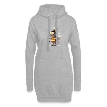 Beebee l'abeille cuisinière - Sweat-shirt à capuche long Femme - gris chiné - Devant