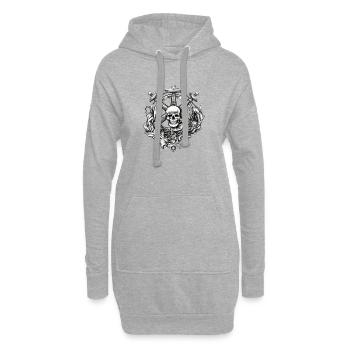 Tête de mort pirate - Sweat-shirt à capuche long Femme - gris chiné - Devant